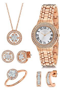 Watch and Jewelry Set | Holiday Gift Ideas | Christmas Gifts | Fervor Montréal | Gifts under $100 Spring Jewelry Trends, Watch And Jewelry, Gold Plated Watch, Watch Set, Spring Jewelry, Rose Gold Watches, Original Jewelry, Rose Gold Watch, Matching Necklaces