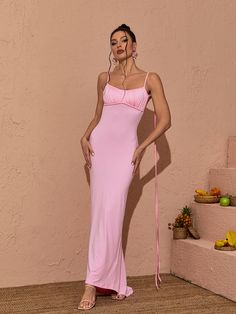 Introducing the Tenley Spaghetti Backless Maxi Dress in Pink. Made with lightweight spaghetti straps and a backless design. this maxi dress will keep you cool and comfortable all summer. The pink hue adds a pop of color to any wardrobe. Perfect for any special occasion. Material: 100% Polyester Stretch Factor: Slight Stretch Clean: Gentle machine wash Color may vary due to the lighting on images. The product images (without model) are the closest to the true color of the product Model is wearing Backless Maxi Dress, Backless Maxi Dresses, Backless Design, Home Dress, Keep Your Cool, Floral Mini Dress, Black Sequins, True Colors, The Pink