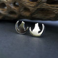 Make a subtle statement with these stud earrings. Handcrafted in the USA with sterling silver or 14k gold, these earrings are perfect for standing out without howling loudly! Show off your inner wolf and let your style shine! The Details∞ Artisan handmade jewelry∞ Small Studs (approx 8 x 9mm)∞ Sterling silver, 14k gold-filled, or solid 14k yellow gold∞ Earring backs included in the metal of your choice∞ Made to order∞ Gift box included∞ Made in the USAIs 14k gold-filled right for you? If you are Moon Stud Earrings, Artisan Jewelry Handmade, Moon Studs, Gold Filled Earrings, Gold Earring, Antique Earrings, Yellow Gold Earring, Oxidized Sterling Silver, Handmade Artisan