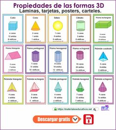 a poster with different shapes and numbers for students to use in their homeschool