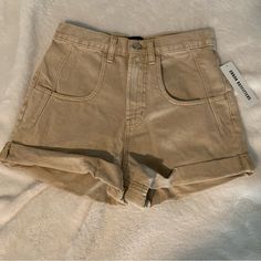 Bdg Urban Outfitters High Waisted Nwt Jean Shorts In Great Condition, Size 27 * Measuring Tape Is Not A Perfect Measurement * Please Ask Any Questions:) Cheap High Waist Jean Shorts By Urban Outfitters, Affordable High-waist Jean Shorts By Urban Outfitters, Tan Jean Shorts, High Waist Jean Shorts By Urban Outfitters, Short Brown Shorts, Cacky Shorts, Foxy Costume, Khaki Shorts Outfit, Womens Jean Shorts