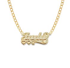 "Customized necklace. You can add name or any word. The necklace is available in 10K and 14K Gold with Cuban link chain (16\", 18\"). The approximate weight is: - 9gr in Large size - 8gr in Small size The nameplate necklace available in 2 sizes: - 45mm (1.75\") length x 17mm (0.60\") height - 35mm (1.30\") length x 15mm (0.50\") height Order this perfect personalized necklace today!" Anniversary Nameplate Chain Necklace, Nameplate Chain Necklace, Anniversary Nameplate Necklace With Curb Chain, Anniversary Nameplate Charm Necklace, Engraved 14k Gold Chain Necklace For Anniversary, 14k Gold Engraved Chain Necklace For Anniversary, Personalized 14k Gold Chain Necklace For Anniversary, Gold Nameplate Chain Necklace For Anniversary, Yellow Gold Figaro Chain Nameplate Necklace