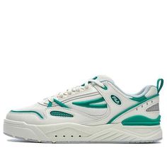 (Wmns) FILA Slam 'White' F12W321203FGV (SNKR/Skate/Low Top/Women's/Non-Slip/Wear-resistant) Green Breathable Skate Shoes For Streetwear, Green Breathable Skate Shoes For Sports, Green Low-top Athletic Fit Sneakers, White Sneakers With Cushioned Athletic Fit, Green Sneakers For Streetwear With Athletic Fit, Green Low-top Athletic Sneakers, White Athletic Fit Sneakers With Cushioned Footbed, Green Athletic Fit Sneakers For Streetwear, Green Athletic Fit Low-top Sneakers