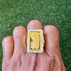 ad eBay - Find many great new & used options and get the best deals for 10K Yellow Gold Pamp Suisse Coin Diamond Ring 1.16 ct Lady Fortuna 20.02 grams at the best online prices at eBay! Free shipping for many products! Gia Certified Rectangular Gold Diamond Ring, Gia Certified Rectangular Yellow Gold Diamond Ring, Lady Fortuna, Free Sign, Yellow Gold Ring, Yellow Gold Rings, Gold Ring, Ebay Finds, Diamond Ring