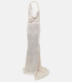 Silver Gown, Gowns For Women, Spring Knits, Modest Dresses Casual, Spring Bags, Embellished Gown, Silk Gown, Gowns Online, Roger Vivier