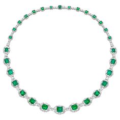 Radial Emeralds by Sunita Nahata Fine Design. This collection features vibrant green emeralds set on a bed of stunning White diamonds set in white gold. This is a dainty and delicate bridal necklace that still exudes a glamorous and luxurious look. Emerald Necklace in 18Karat White Yellow Gold with White Diamond. Emerald: 1.52 carat, 7.30X6.50X4.60mm size, octagon shape. Emerald: 1.31 carat, 7.10X6.00X4.30mm size, octagon shape. Emerald: 1.09 carat, 6.80X6.00X4.10mm size, octagon shape. Emerald: