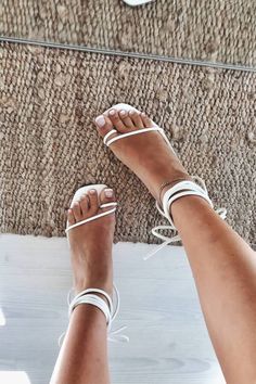 Strappy Eva Heels - Ivory – SABO SKIRT Brown Sandals Outfit, Shoes Pic, Yellow Carpet, Shoe Trend, Designer Footwear, Sandals Outfit, Toes Designs, Fancy Shoes, Shoe Inspiration