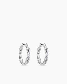 Infinity Hoop, David Yurman Earrings, Pave Jewelry, Cable Bracelets, Silver Jewelry Earrings, Perfect Harmony, The Infinity, Diamond Hoop Earrings, Jewelry Earrings Hoops