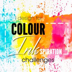 the words design for color in front of colorful paint splattered on a white background