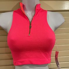 Urban Outfitters Hot Pink Sleeveless Zipper Top. Size Xs/S. Nwt Trendy Sleeveless Crop Top With Zipper Closure, Spring Sleeveless Top With Zipper Closure, Spring Trendy Crop Top With Zipper Closure, Trendy Spring Crop Top With Zipper Closure, Spring Stretch Crop Top With Zipper Closure, Casual Sleeveless Top With Zipper Closure, Trendy Spring Vest With Zipper Closure, Spring Casual Crop Top With Zipper Closure, Casual Crop Top With Zipper Closure For Spring