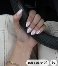 White Chrome Nails, White Nail, Short Acrylic Nails