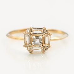 14k Vintage Inspired Art Deco Engagement Ring | Local Eclectic Square Art Deco Engagement Ring, October Birthstone Engagement Ring, Alternative Engagement Rings Vintage, Red Sapphire Ring, Art Deco Engagement Ring Vintage, Vintage Art Deco Engagement Ring, Ring Marriage, Dreamy Jewelry, Weddings Ring