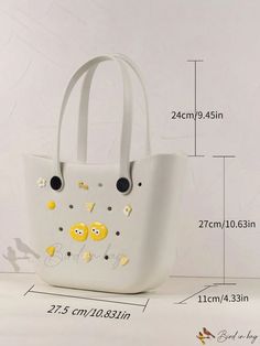 Bird in Bag - Womens Shoulder Bag - Lightweight and Portable Beach Bag with Age Capacity, Perfect for Beach Vacations and Travel Essentials Everyday White Packable Bag, Trendy White Plastic Bags, Casual Travel Bag Made Of Plastic, Casual Plastic Travel Bags, White Handheld Beach Bag With Large Capacity, White Large Capacity Handheld Beach Bag, Large Capacity Plastic Travel Bag, Large Capacity White Handheld Beach Bag, Plastic Tote Shoulder Bag For Travel