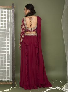 Editor's Note This set features a maroon printed full sleeve lehenga with frill dupatta and lehenga skirt. Color: Maroon Fabric: Crepe; Georgette Care: Dry Clean Only Customize Your Outfit Can't find the size you're looking for? No stress. Just select the size "Custom" while adding the item to your cart. We will follow up with you for your body measurements. To request a color or design customizations, please contact our customer care by using our "Ask us a question" form or simply email us. Abo Full Sleeve Lehenga, Frill Dupatta, Maroon Lehenga, Gatsby Wedding Dress, Maroon Fabric, Lehenga Skirt, Gatsby Wedding, Customer Care, Gatsby