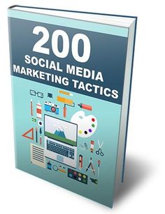 the book cover for 200 social media marketing tastics, with an image of a computer