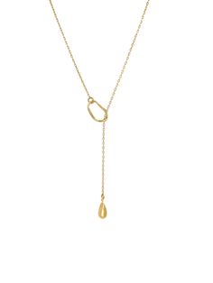 REFINED AND MINIMAL WHAT IT IS: A dewdrop inspired necklace on a delicate chain threaded through an abstracted loop WHY IT'S SPECIAL: This necklace is a minimal, simple, and refined take on the lariat necklace Sitting at 20", it's the perfect layering necklace GOOD TO KNOW: 14K gold vermeil WHY WE LOVE BING BANG NYC: Made in New York, Bing Bang NYC designs on-trend pieces with a little bit of edge. Their line is a minimalist’s dream with a big dose of whimsy thrown in. Modern Adjustable Drop Jewelry, Adjustable Lariat Drop Necklace With Delicate Chain, Modern Teardrop Pendant Necklace For Everyday, Modern Everyday Teardrop Pendant Necklace, Modern Delicate Chain Jewelry With Teardrop Pendant, Adjustable Lariat Drop Necklace In Minimalist Style, Minimalist Adjustable Lariat Drop Necklace, Adjustable Long Drop Necklace With Delicate Chain, Adjustable Minimalist Lariat Drop Necklace