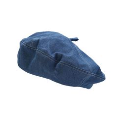 a blue denim cap on a white background