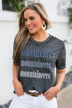 West Virginia Mountaineers Better Than Basic Boyfriend Tee - Shop The Soho Comfortable Acid Wash Top For Loungewear, Acid Wash Soft-washed Tops For Loungewear, Acid Wash Tops With Letter Print For Loungewear, Sporty Acid Wash Tops For Loungewear, Acid Wash Crew Neck Tops, Acid Wash Crew Neck Comfortable Tops, Comfortable Acid Wash Crew Neck Top, Sporty Acid Wash Top With Letter Print, Acid Wash Sporty Top With Letter Print