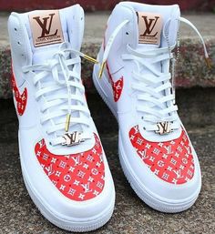 Louis Vuitton Shoes Sneakers, Custom Shoes Diy, Nike Shoes Air Force, Jordan Shoes Girls, Custom Nike Shoes, All Nike Shoes, Lv Shoes, Nike Shoes Jordans