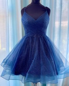 Sparkly Navy Blue Homecoming Dresses Knee Length V Neck Party Gowns – MyChicDress Navy Blue Homecoming Dresses, Lavender Prom Dress Long, Homecoming Dresses Knee Length, Blue Sequin Prom Dress, Navy Blue Homecoming Dress, Dresses Knee Length, Lavender Prom Dresses, Halter Evening Dress, 2 Piece Prom Dress