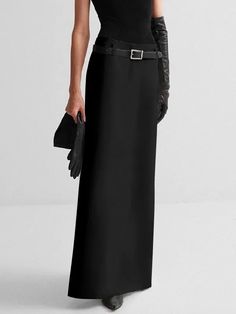 High Waist Long Skirt, Black Maxi Skirt, Long Skirts For Women, England Fashion, Empire Dress, Long Skirts, Straight Skirt, Long Skirt, Women Brands