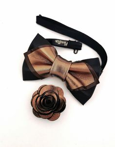 copper bow tie, bronze bow tie, rose gold groomsmen outfit n Black Bow Tie Wedding, Prom Male, Groomsmen Outfit, Male Accessories, Mens Tuxedo, Tuxedo Bow Tie, Groomsmen Gift Set, Toddler Bow Ties