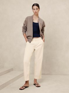 Twill Straight Pull-On Pant | Banana Republic Factory Young Business Casual, Half Elastic Waistband, Leg Pants Outfit, Banana Republic Women, Banana Republic Factory, Cream Dress, Pull On Pants, Pants Outfit, Straight Leg Pants