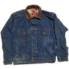 Vintage Men S Marlboro Country Jean Blue Denim Trucker Jacket Leather Collar. Condition is "Pre-owned". Shipped with USPS Priority Mail. A couple small stains and some fading see pics SMELLS OF SMOKE Rugged Denim Jacket With Pockets For Winter, Classic Outdoor Denim Jacket With Pockets, Classic Denim Jacket For Outdoors, Classic Brown Denim Jacket With Pockets, Dark Wash Rugged Outerwear With Pockets, Rugged Dark Wash Outerwear With Pockets, Outdoor Denim Jacket In Dark Wash With Pockets, Brown Denim Jacket For Winter Streetwear, Brown Winter Denim Jacket For Streetwear