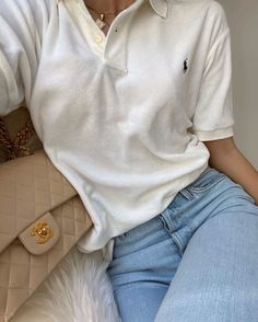 Zaraynaf Instagram, Polo Shirt Outfits, Polo Outfit, Trendy Outfits Winter, White Polo Shirt, White Polo, Mode Inspo, Inspiration Mode, Rehearsal Dinner