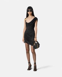 Medusa '95 Draped Mini Dress | Versace US