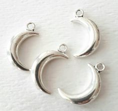 Size: 18mmX10mm -10pcs/pkg Silver Moon Charm Charms As Gift, Silver Moon Charm As Gift, Silver Moon Charm For Jewelry Making, Moon Crescent, Heart Crown, Spiral Earrings, Moon Charm, Oct 31, Tube Beads