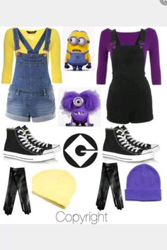 a group of different items that include shoes, hats and other things to wear with them