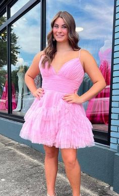 V-neck Ruffled Mini Dress For Prom, Prom Mini Dress With Pleated Bodice, A-line Mini Dress With Pleated Bodice For Prom, Pleated Bodice A-line Mini Dress For Prom, Pleated Bodice Mini Dress For Prom, Spring Ruffle Dress With Sweetheart Neckline, Pleated Bodice Mini Dress For Prom Season, Mini Dress With Pleated Bodice For Prom Season, Fit And Flare Mini Dress For Homecoming