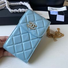 Description CC Phone Holder Blue Bag For Women 15cm/6in Rep 1:1 Size: 15 × 10 × 4 cm / 6 × 4 × 1.5in CC Sighnature Gold hardware Blue Includes dust bag. This product is of the best quality. Chanel Phone Holder, Louis Vuitton Shirt, Chanel Spring, Stylish Handbags, Evening Clutch Bag, Accessories Store, Bag For Women, Tote Backpack, Chanel Handbags