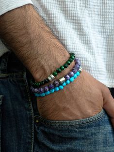 Smooth charoite beads are strung together with a brushed Anzie closure on a stretchy cord. It easy and comfortable to wear. This bohemian bracelet can be stacked worn alone dressed up or worn casually. Beads measure 8mm in diameter Spiritual Rondelle Beaded Bracelet With Spacer Beads, Adjustable Turquoise Bracelet With Polished Beads, Spiritual Turquoise Beaded Bracelets With Polished Beads, Spiritual Turquoise Bracelets With Polished Beads, Turquoise Bracelet Beads 8mm, Turquoise Rondelle Hand-strung Beaded Bracelets, Green Rondelle Beaded Bracelets With Polished Beads, Elegant Turquoise Beaded Bracelets With 8mm Beads, Adjustable Turquoise Bracelets With Large Beads