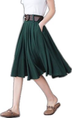 A-line Pleated Skirt With Pockets, Stretch A-line Skirt In Solid Color, Non-stretch Midi Length Skirt, Green A-line Spring Bottoms, Green A-line Bottoms For Spring, Pleated A-line Dress With Relaxed Skirt, Stretch Solid Color Midi Skirt, Stretch Midi Skirt In Solid Color, Pleated Green Full Skirt