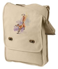 Fox design in a Watercolor-style washes of color embroidered on canvas field bag.AUTHENTIC PIGMENT FIELD BAG• 100% cotton canvas• Heavy enzyme-washed• Cotton webbing straps• Front flap with antique brass turn-buckles• Inside hanging zippered pocketSize:One Size12"W x 16"H x 3 1/2"D.Design Size is4.84"(w) x 6.54"(h)***Colors of thread in embroidery design, along with material the design is one, may very slightly due to computer screen color variations and possible changes in dye lots. The design Hogwarts Bag, Painted Fox, Field Bag, D Design, Embroidered Canvas, Canvas Messenger Bag, Fox Design, Vintage Canvas, Olive Color