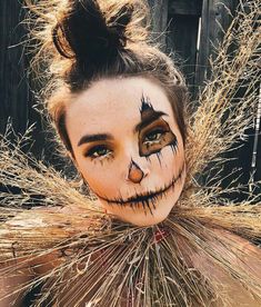 Scarecrow Makeup Ideas, Carnaval Make-up, Makeup Ideas For Halloween, Scary Scarecrow, Halloweenský Makeup