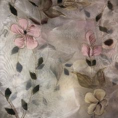 "Extraordinary hand painted and metal thread embroidered floral organza fabric is perfect for an evening gown or formal event.  It is a crisp slightly stiff fabric that holds it's shape beautifully.  The hand painted florals are done in pink, pale yellow, dark olive green and brown on a cream ground.  The embroidery is done in gold metal thread.  It is some kind of a blend but I am not sure what.  The fibers going one direction are stiff and synthetic I think but the fabric going the other way is fine and soft.  Regardless, this is amazing and even lovelier in hand.  It measuring 42\" wide by 5 yards 9 inches.  The flowers alone measure 3\" not including the leaves. I don't think this is vintage but it might be as I had some similar that sold but in chiffon over 20 years ago. We accept rea Elegant Organza Fabric With 3d Embroidery, Intricate Embroidered Organza Fabric For Evening, Elegant Organza Fabric With Floral Embroidery, Organza Fabric With Intricate Embroidery For Evening, Party Organza Fabric With Floral Embroidery, Stiff Fabric, Christmas Tree Ugly Sweater, Bridal Runway, Painted Florals