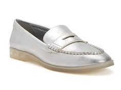 Katy Perry The Geli Loafer - Women's Shoes : Silver : Get the versatile and stylish Katy Perry The Geli Loafers and take your casual and semi-formal look a notch higher! Textured metallic PU upper. PU and polyester lining. Slip-in style. Classic moc toe. TPR outsole with added traction and durability. Imported. Measurements: Heel height: 0.5 in. Single shoe weight: 0.75 lbs. Weight of footwear is based on a single item, not a pair. Silver Flat Loafers For Work, Casual Silver Leather Flats, Silver Slip-on Loafers For Office, Casual Silver Flats For Spring, Silver Casual Slip-on Loafers, Silver Synthetic Flats For Spring, Spring Silver Synthetic Flats, Silver Leather Flats For Work, Silver Classic Loafers For Spring