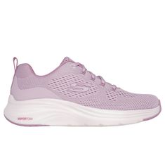 Experience lightweight comfort and sleek style wearing Skechers Vapor Foam™ - Fresh Trend. This vegan lace-up features an engineered mesh upper with a Skechers Air-Cooled Memory Foam® insole, plus ultra-lightweight Vapor Foam™ cushioning. Lightweight Mesh Sneakers For Sports, Lightweight Ventilated Sneakers For Sports, Lightweight Lace-up Running Shoes For Sports, Lightweight Synthetic Sneakers For Sports, Comfortable Lace-up Running Shoes With Ventilation, Lightweight Breathable Mesh Lace-up Sneakers, Lightweight Running Shoes With Branded Insole For Sports, Pink Mesh Sneakers With Arch Support, Lightweight Sneakers With Arch Support