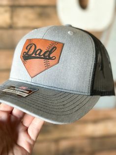 Cheap Adjustable Trucker Hat For Father's Day, Funny Hat Patches, Leather Patch Ideas, Leather Patch Hat Ideas, Richardson Hats, Funny Trucker Hat, Hat Bar, Patch Hats, Engraving Ideas