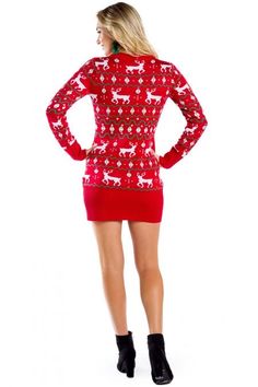 Women's Ugly Christmas Sweaters 2019 | Tipsy Elves Ugly Christmas Sweater Dress, Dress Cartoon, Reindeer Christmas Sweater, Red Christmas Sweater, Funny Christmas Sweater, Christmas Sweater Dress, Reindeer Sweater, Christmas Outfits Women, Christmas Sweaters For Women