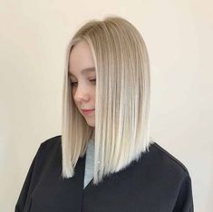 39 Hottest Shoulder-Length Bob Haircuts (Medium Length Bobs) Triangular One Length Haircut, Bob Haircuts Medium Length, Triangular One Length, One Length Haircut, Bob Haircut Medium Length, Haircuts Medium Length, A Line Hair, Purple Shampoo For Blondes, Shoulder Length Bob Haircut