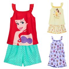 Belle Princess, 2nd Birthday Gifts, Disney Princess Belle, Halloween Pajamas, Kids Pjs, Belle Disney, Princess Belle, Sleep Set, Tank Girl