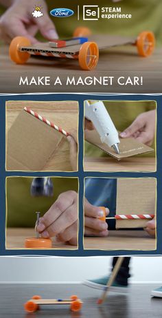 Fun STEM project for Exploring Creation with Chemistry and Physics: LittleThings teaming up with Ford presents "Make A Magnet Car" Simple Machine Projects, Steam Projects, Science Projects For Kids, Simple Machines, Stem Projects, Science Fair Projects, Stem Science