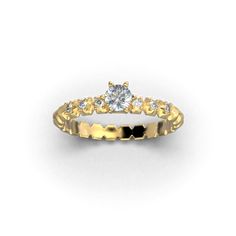 This stunning diamond engagement ring is made in Italy and features 0.32 carats total weight of diamonds. The center stone is a round brilliant cut diamond measuring 4 mm. The ring is available in 14k or 18k solid gold, and can be made in yellow gold, white gold, or rose gold. The shank is 1.7 mm thick and 2.8 mm wide, and has a modern and innovative shape made of a succession of small hexagons that create a pixel effect. This ring is the perfect way to show your love and commitment in a unique 14k Gold Brilliant Cut Diamond Promise Ring, 14k Gold Diamond Ring For Promise With Center Stone, 14k Gold Promise Ring With Round Cut, Round Cut Diamond Promise Ring With Single Cut Diamonds, Elegant Promise Cluster Ring With Single Cut Diamonds, Elegant Single Cut Diamond Cluster Promise Ring, Elegant Cluster Ring With Single Cut Diamonds For Promise, Dazzling 14k Gold Brilliant Cut Diamond Ring, Yellow Gold Diamond Promise Ring With Center Stone