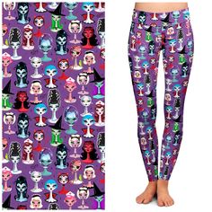 the leggings are designed to look like cartoon characters