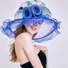 Polyester,Feathers, Except The Accessories Unisex Design, Fit To Head Girth 22-23.5" / 56-59.5cm Up-To-Date Flowers, Feathers, Chic And Cozy, Elegant. Very Popular In Party Or Formal Occasion.Standing Out From The Crowd. We Have A Ton Of Church Dress Hats In A Ton Of Colors. Diversify And Latest Styles Will Meet All Your Need. Big Flower Design, Lady Hat, Elegant Hat, Derby Hats Fascinators, Derby Fascinator, Hat Wedding, Hat Fascinator, Flower Fascinator, Blue Black Color