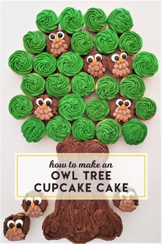 how to make an owl tree cupcake cake